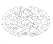 Printable mandala dragon 1  coloring pages